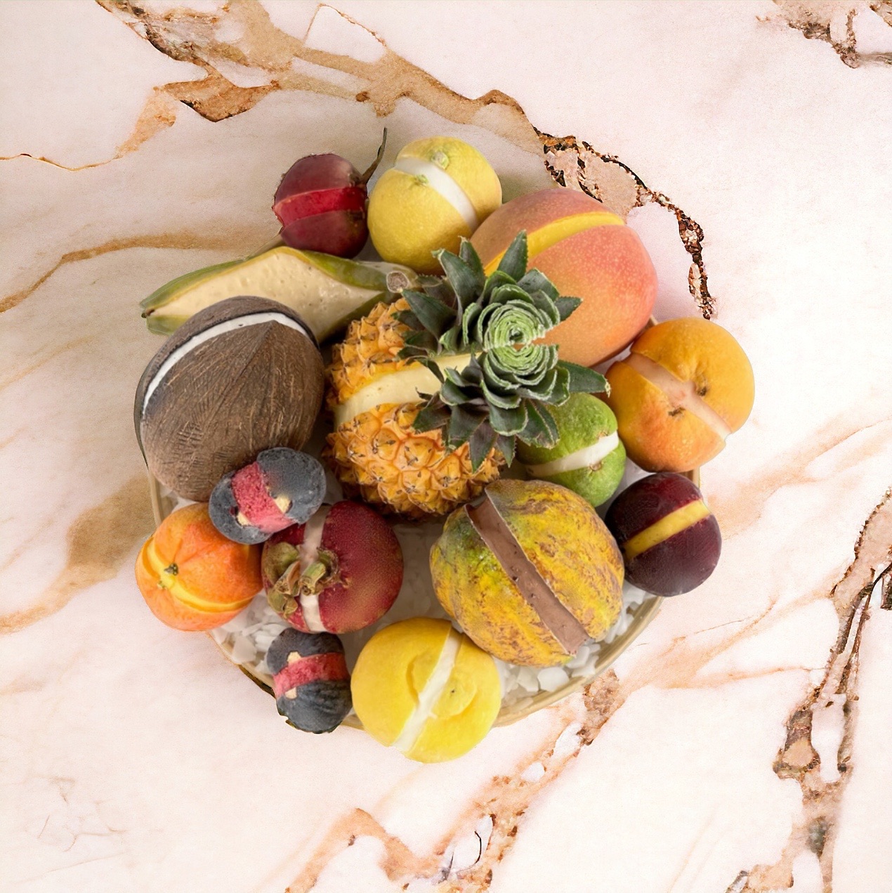 Corbeille de fruits givrés